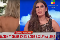 Las lágrimas de Flor de la V mientras despedían los restos de Silvina Luna. Foto: Imagen de América TV