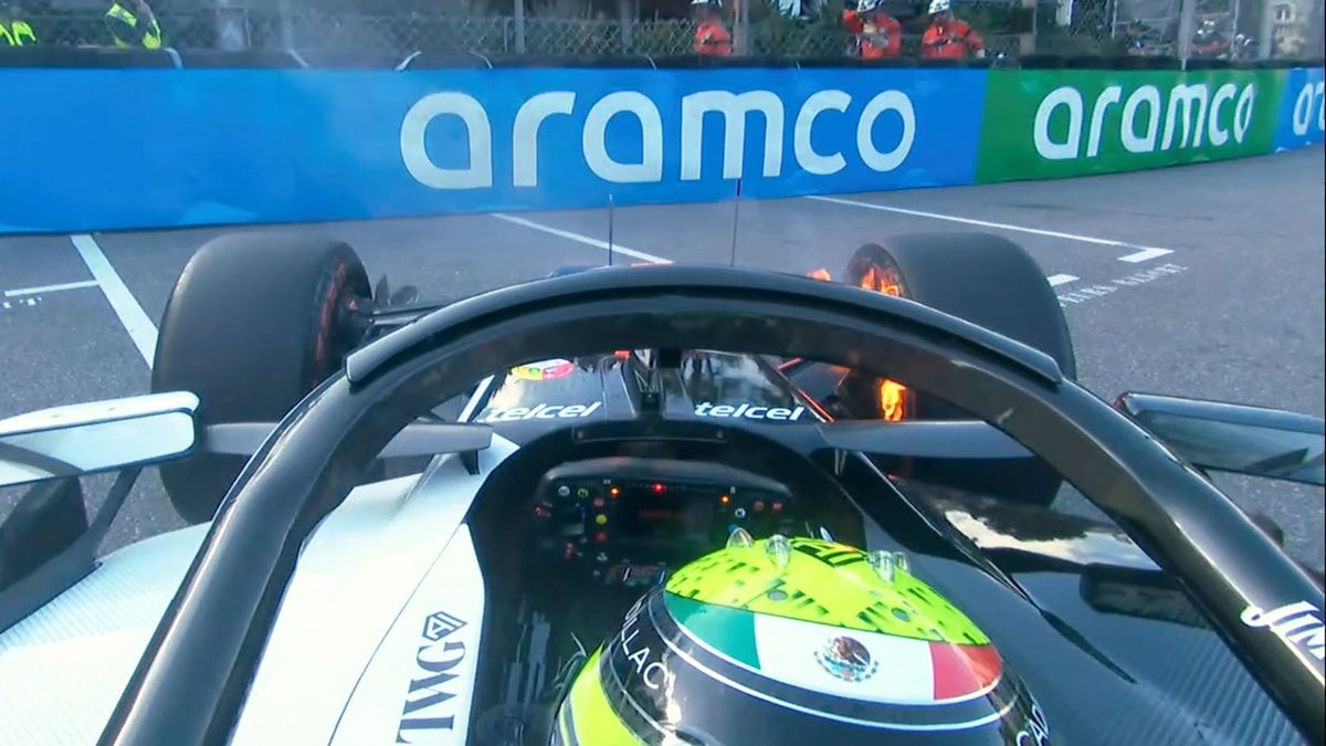 Susto para Checo Pérez en Mónaco: una falla en su Cadillac provocó un incendio en la FP2