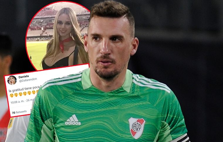 El tuit de Daniela Rendón, la esposa de Franco Armani, tras el error del arquero de River en el empate ante Sporting Cristal.
