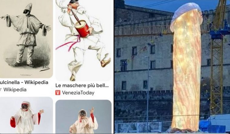 El clásico personaje de la Comedia del Arte y la escultura al respecto. Foto: X, Francesca.