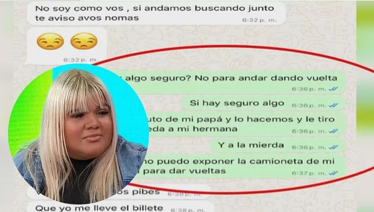 Los chats que comprometen a la hija de Jorge Rial. Foto: Captura de pantalla / América TV