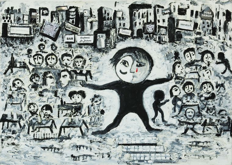 Foto: Niños en la calle, obra de Elia Bianchi de Zizzias.