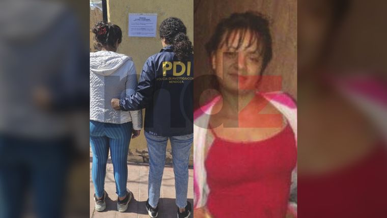 La ladrona serial tras ser recapturada este martes en una villa de Guaymallén.