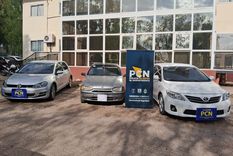 Los tres vehículos secuestrados por el Ministerio de Seguridad. Foto: Ministerio de Seguridad