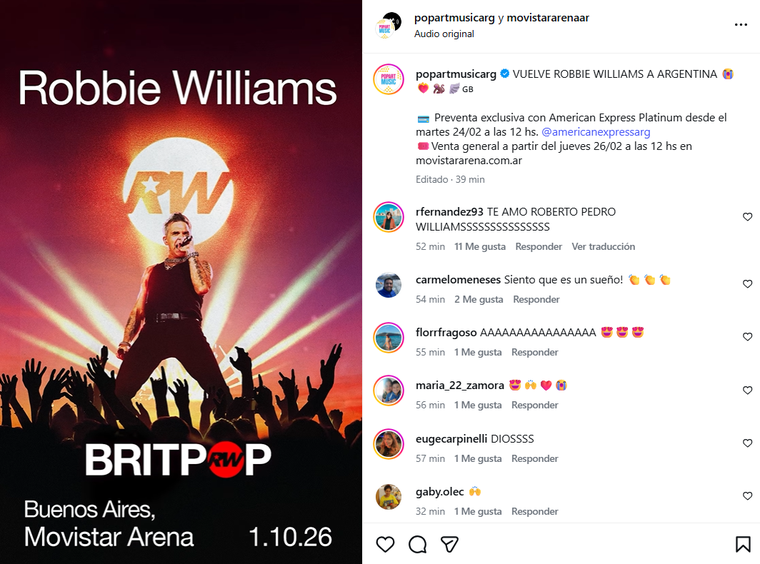 Robbie Williams vuelve a la Argentina con un show único. Robbie Williams vuelve a la Argentina con un show único. 
