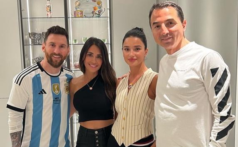 Messi, Antonela, Adnan Ahmadzada y su pareja. Foto: Instagram