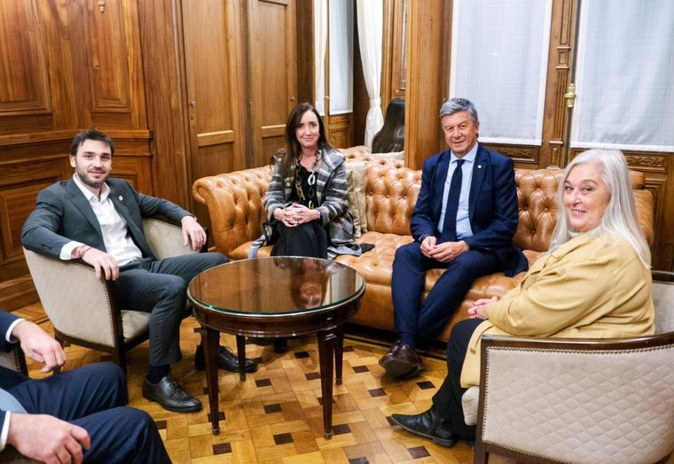 Ignacio Torres con Victoria Villarruel en el Senado Foto: X
