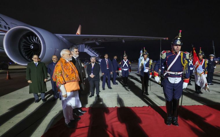 Narendra Modi aterrizó en Buenos Aires para fortalecer vínculo bilateral con Argentina. Foto: X.