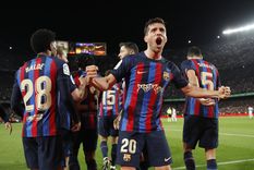 Sergi Roberto celebra el empate parcial del Barcelona. Foto: EFE