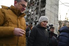 Los ministros de Exteriores de Ucrania y Alemania recorrieron la ciudad bombardeada Foto: Oficina de Prensa del Ministerio de Relaciones Exteriores de Ucrania