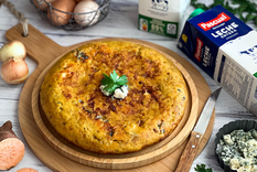 Tarta de batata y queso azul: lo dulce, lo salado y lo crocante en una sola porción. Foto: Leche Pascual