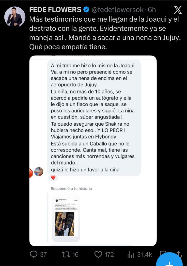 Acusaciones contra La Joaqui. Acusaciones contra La Joaqui.