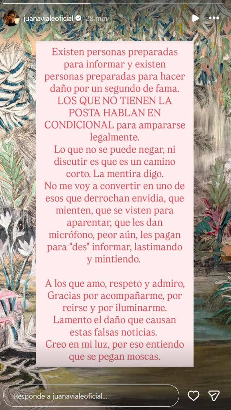El fuerte posteo de Juana Viale tras ser vinculada con Mauricio Macri. El fuerte posteo de Juana Viale tras ser vinculada con Mauricio Macri.