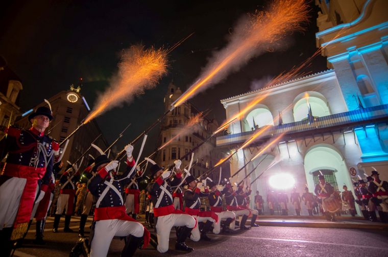 Día del Ejército Patricios durante el relevo de guardia del Cabildo el último 23 de mayo Foto: Ejército Argentino