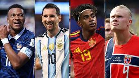 De izquierda a derecha, Mbappé, Messi, Yamal y Haaland.