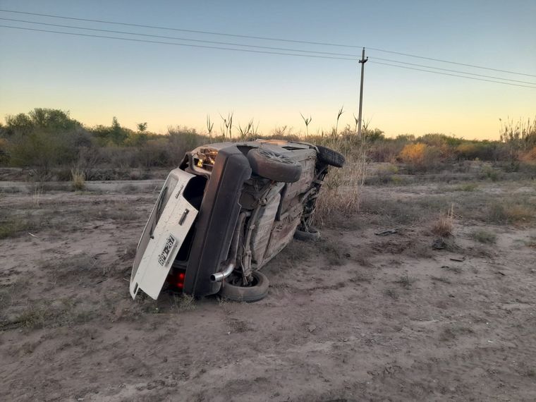 El coche que volcó Foto: Ministerio de Seguridad