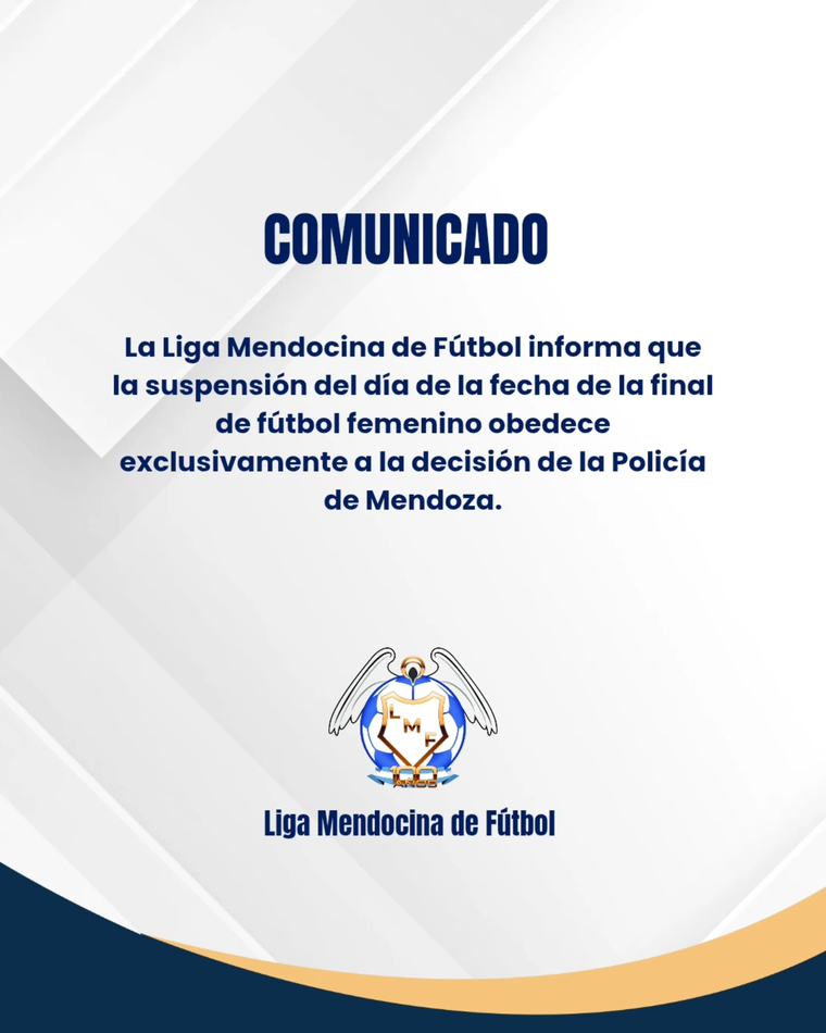 El comunicado de la Liga Mendocina. 