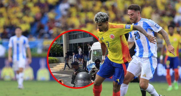 Hinchas de COlombia insultaron a los jugadores de Argentina Foto: EFE - Captura