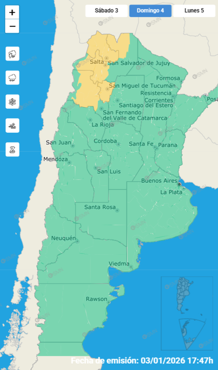 Hoy rige una alerta por tormentas en el noroeste de Argentina. Hoy rige una alerta por tormentas en el noroeste de Argentina.