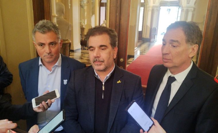 Sebastian Pareja, Cristian Ritondo y Diego Santilli. 