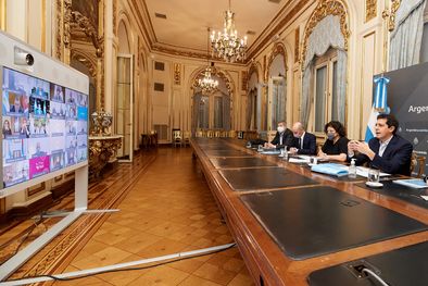 MDZol | De Pedro y Vizzotti en la reunión virtual con los gobernadores. Foto: Prensa Gobierno Nacional
