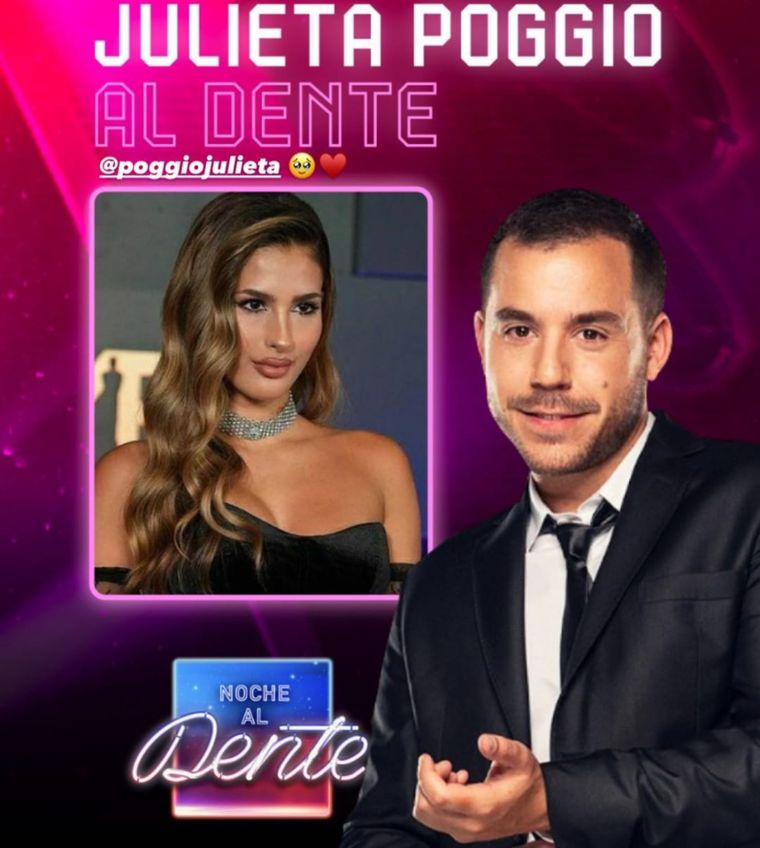 Julieta Poggio participó en Noche al Dente este lunes. Foto: Captura de pantalla.