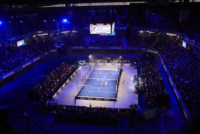 MDZol | El Aconcagua Arena se prepara para recibir a los mejores jugadores de pádel del mundo. Foto: Twitter (@FBelasteguin)