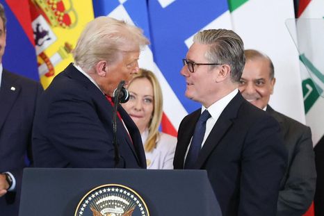 El presidente estadounidense Donald Trump y el primer ministro de Reino Unido, Keir Starmer.