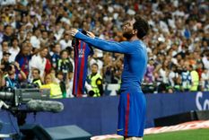 Lionel Messi celebrando su tanto número 500 Foto: Noticias Argentinas