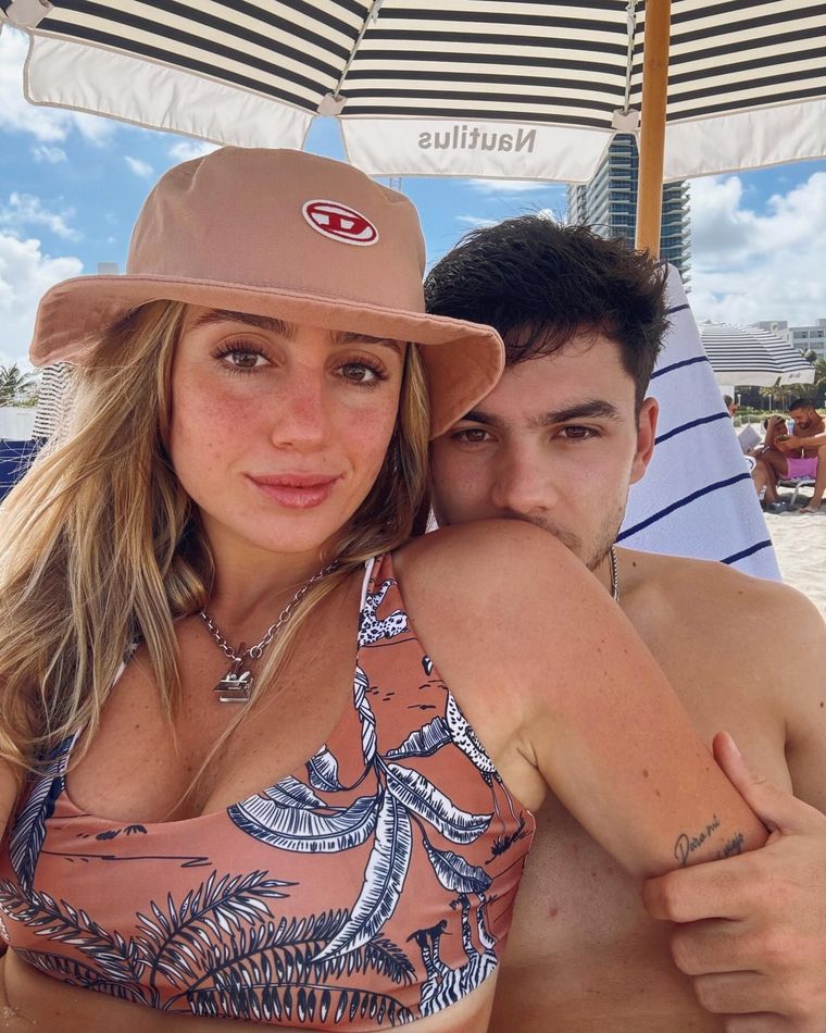 Morena Beltrán junto a Lucas Blondel de vacaciones. Foto: @lucasblondel17
