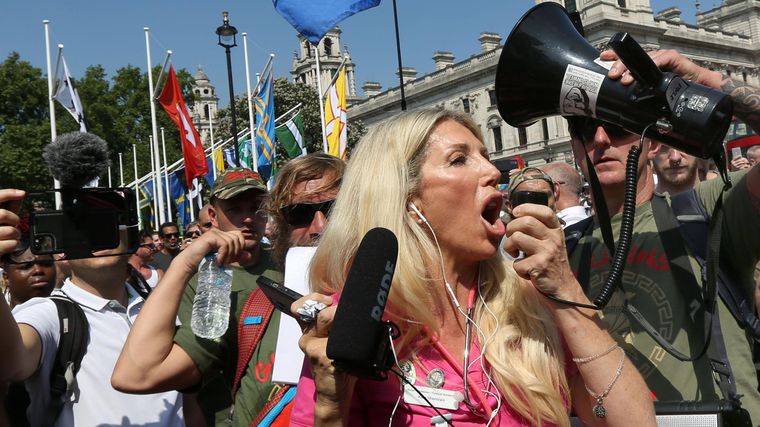 Kate Shemirani encontró un amplio público durante la pandemia de covid.