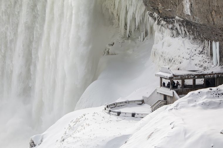 Así se ven las Cataratas del Niágara congeladas. Así se ven las Cataratas del Niágara congeladas.