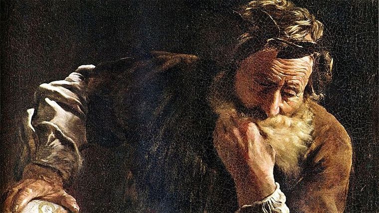 Puso todo su afecto y ambición en esas especulaciones más puras que no admiten referencia a las necesidades vulgares de la vida, dijo Plutarco sobre Arquímedes.