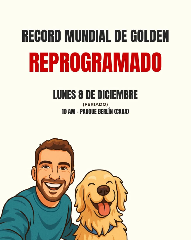 La juntada de los golden retrievers será en Palermo este lunes feriado.