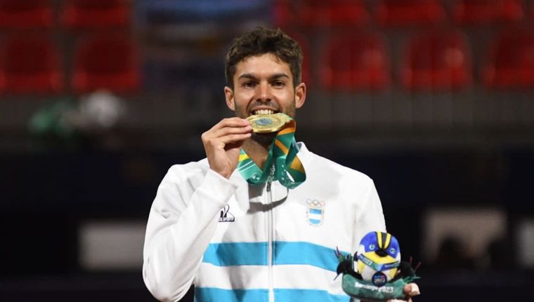 Facundo Díaz Acosta le dio una nueva dorada a la delegación argentina. Foto: @AATenis