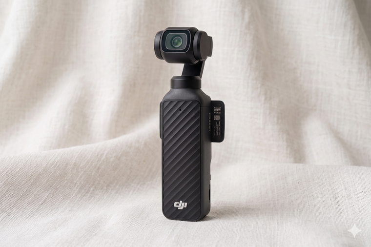 El diseño de la DJI mantiene el formato vertical con un sistema de estabilización mecánica de tres ejes.