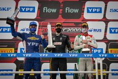 Canapino, Fineschi y Rosso, en el podio porteño. Foto: Súper TC2000