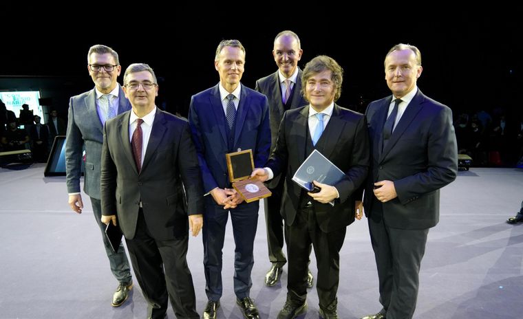 Javier Milei, en un foro político en Madrid
