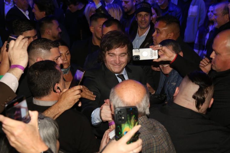 Javier Milei en Parque Norte, donde no fue acompañado por Luis Barrionuevo Foto: Prensa La Libertad Avanza