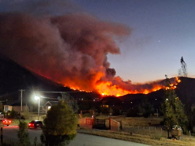 Incendio forestal en Chubut.