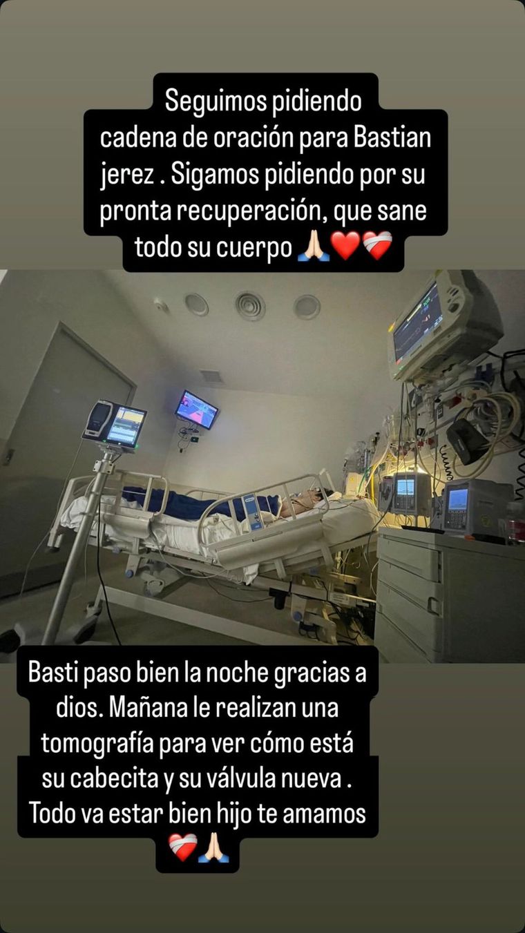 La imagen que compartió la mamá de Bastián en redes sociales.