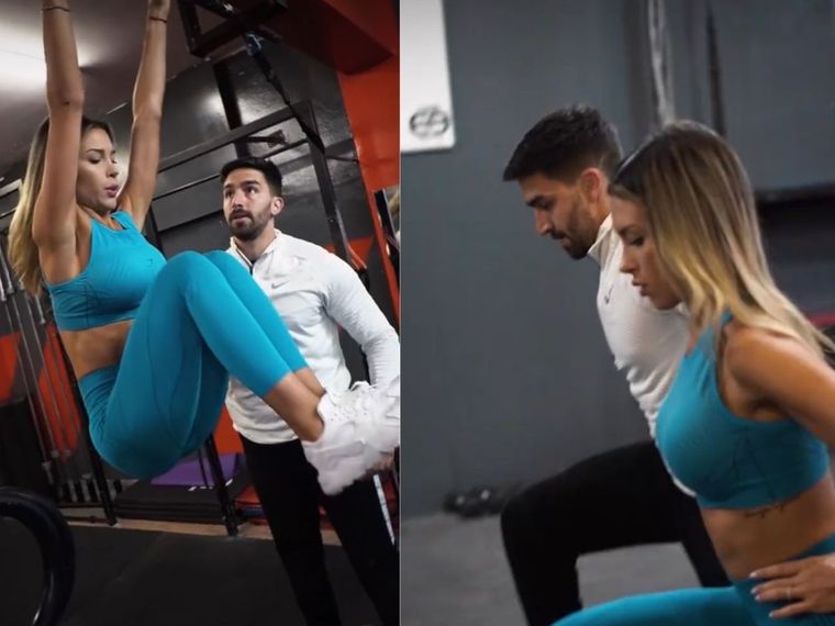 Agustina Gandolfo elige a un mendocino para entrenar hasta el día de hoy, a distancia. Conocé de quién se trata Foto: Instagram @agus.gandolfo y @agustin.antequera