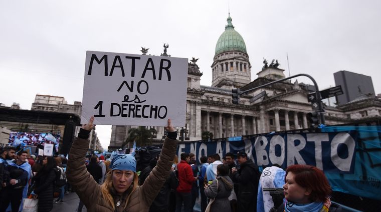 Proyecto de ley Marcha contra el aborto de 2018, cuando los celestes lograron la victoria en el Senado. Foto: Archivo