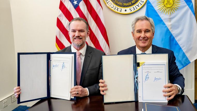 Jamieson Greer, Representante Comercial de Estados Unidos y el Canciller Pablo Quirno