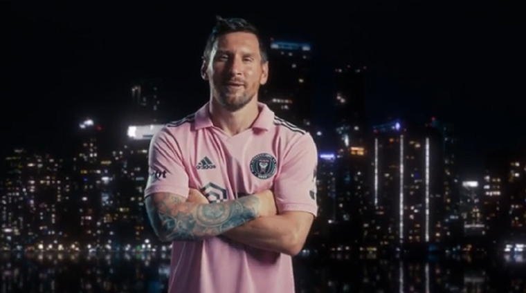Messi por primera vez con la camiseta del Inter Miami Foto: Captura video Twitter