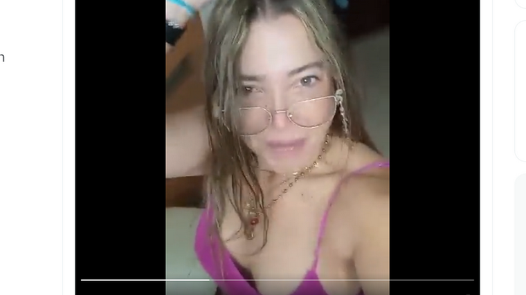 Erica Mora festejó de una singular manera. Foto: Captura de pantalla