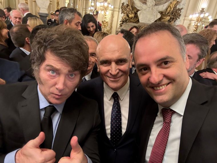 Javier Milei, José Luis Espert y Manuel Adorni Foto: X (@jlespert)