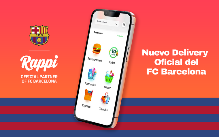 El acuerdo, que se extenderá hasta junio de 2026, consistirá en contribuir de manera activa al crecimiento y expansión de la marca FC Barcelona en América Latina, Foto: Rappi.