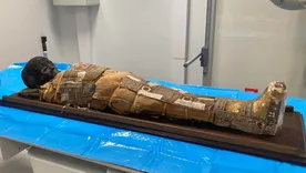 La momia egipcia de 2.000 años fue sometida a estudios con tecnología médica y el análisis reveló un objeto oculto en la zona del pecho.