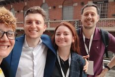 Marianela Candolfi junto a Matias García Fallit, Melanie Perez Kuper y Alejandro Nicola Candia participaron del estudio contra el cáncer del Conicet.